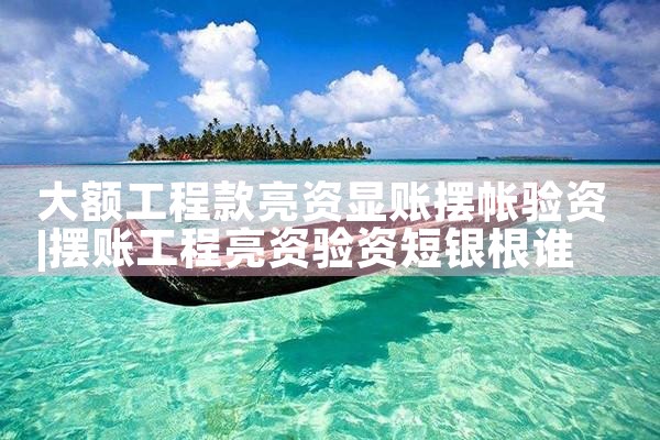 大额工程款亮资显账摆帐验资