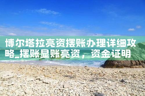 博尔塔拉亮资摆账办理详细攻略