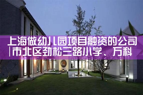 上海做幼儿园项目融资的公司