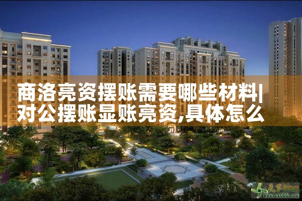 商洛亮资摆账需要哪些材料