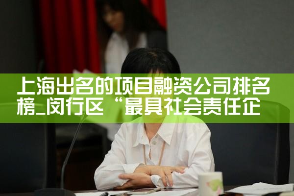 上海出名的项目融资公司排名榜